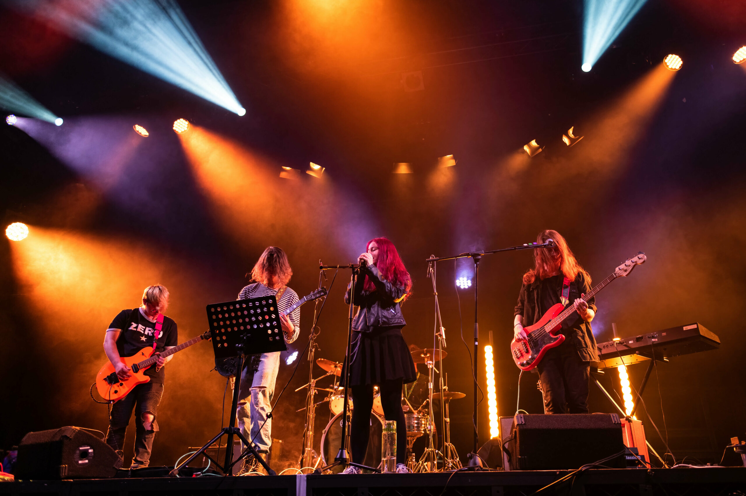 LCC creative arts students performing as a live band