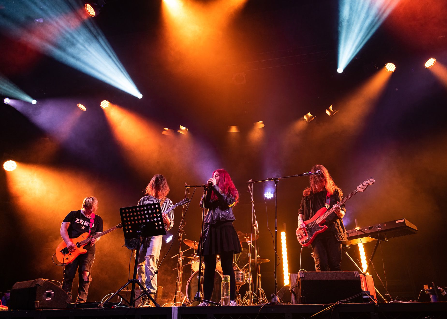 LCC creative arts students performing as a live band