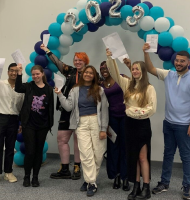 Students celebrating an achievement
