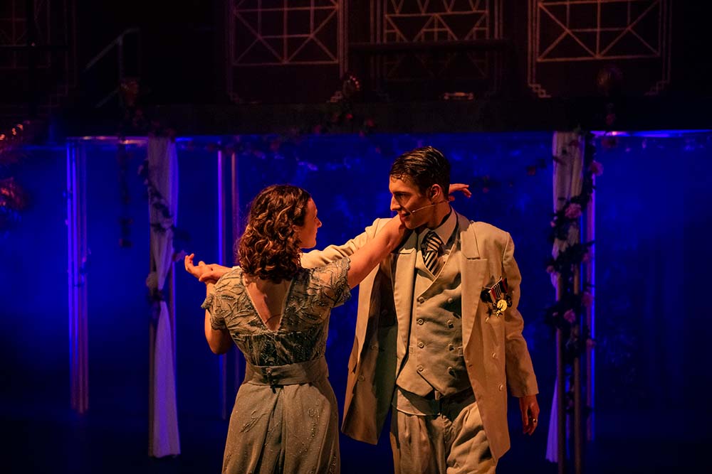 Two Creative Arts students performing the Great Gatsby dance on stage